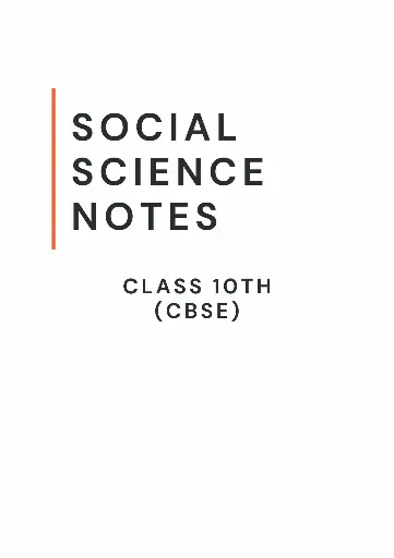 SS notes (CBSE) Class 10th